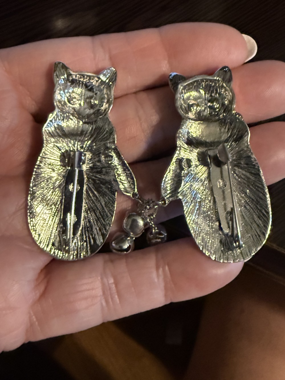 Brooch Pin Cat Winter Mitten Set