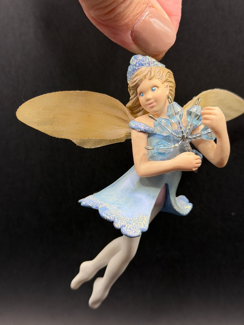 Frostlight Fairy in Blue Ornament