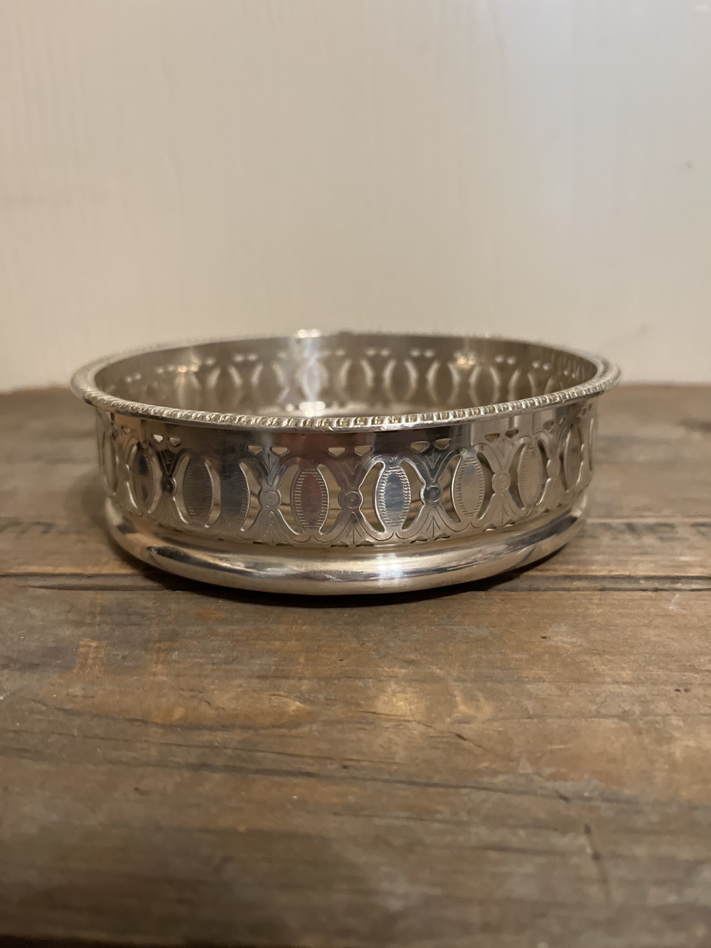 1920s Silver-plate Wine Coaster