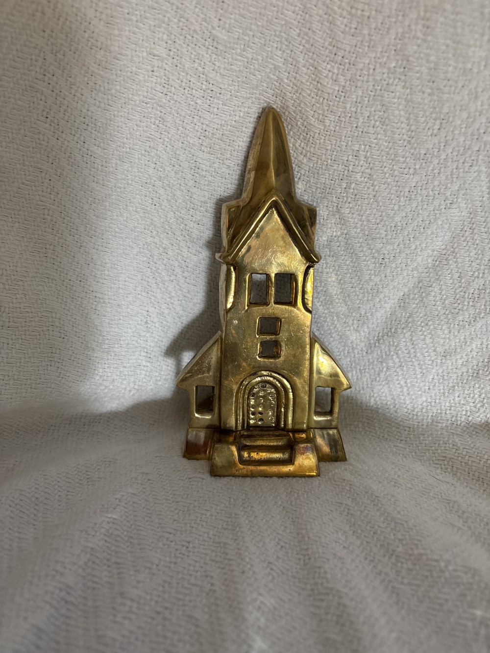 Vintage Brass Church Votive Candle Holder