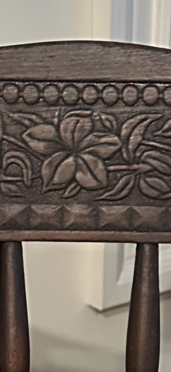 Antique Victorian Carved Back Oak Dining Chair
