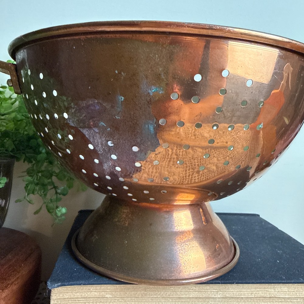 Vintage Copper Footed Colander