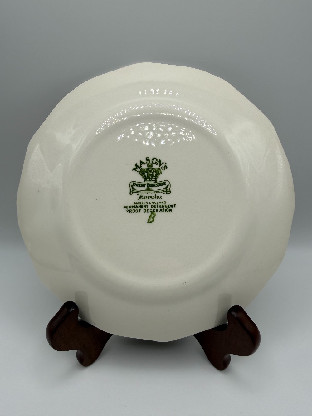 Vintage Mason's Ironstone Salad Plate - Manchu Green Multicolor Chinoiserie
