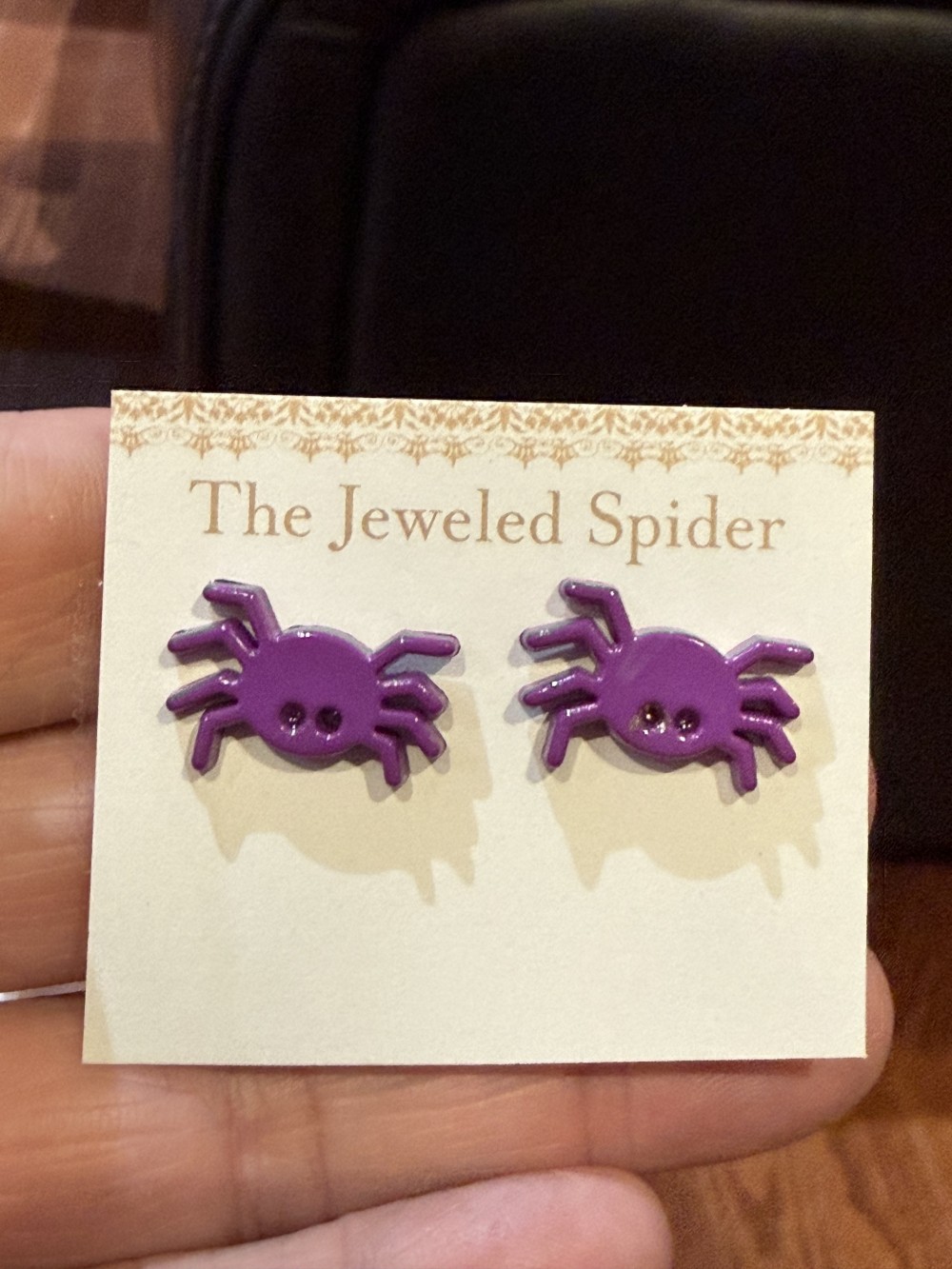 Stud Earrings  - Acrylic  Small Spider