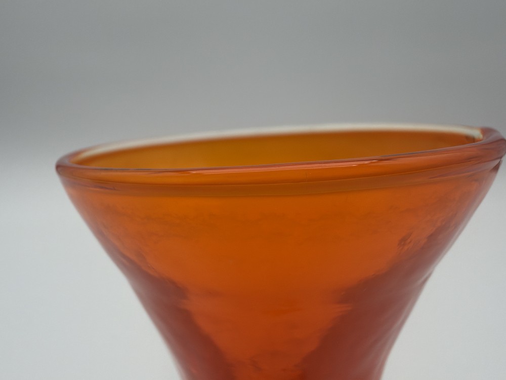 Cadmium-Reactive Crackle Glass Vase AS IS