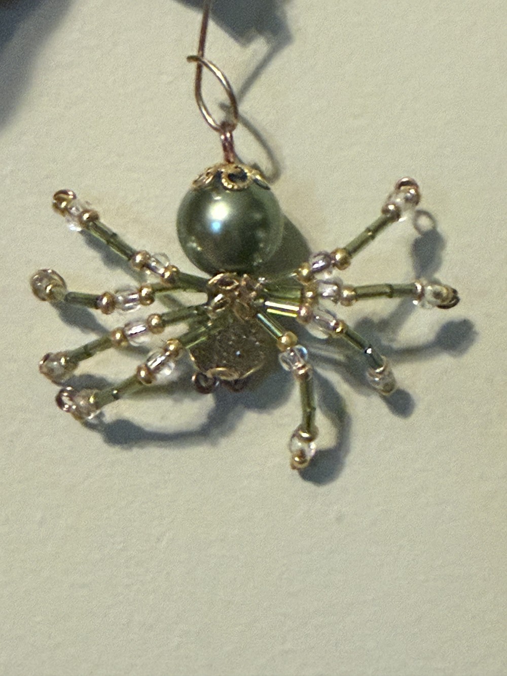 Ornament Spider Green & Gold