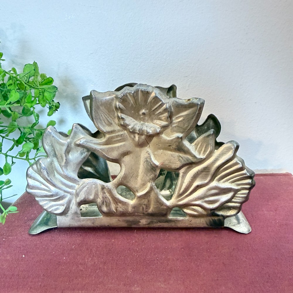 Silverplated Floral Napkin Holder