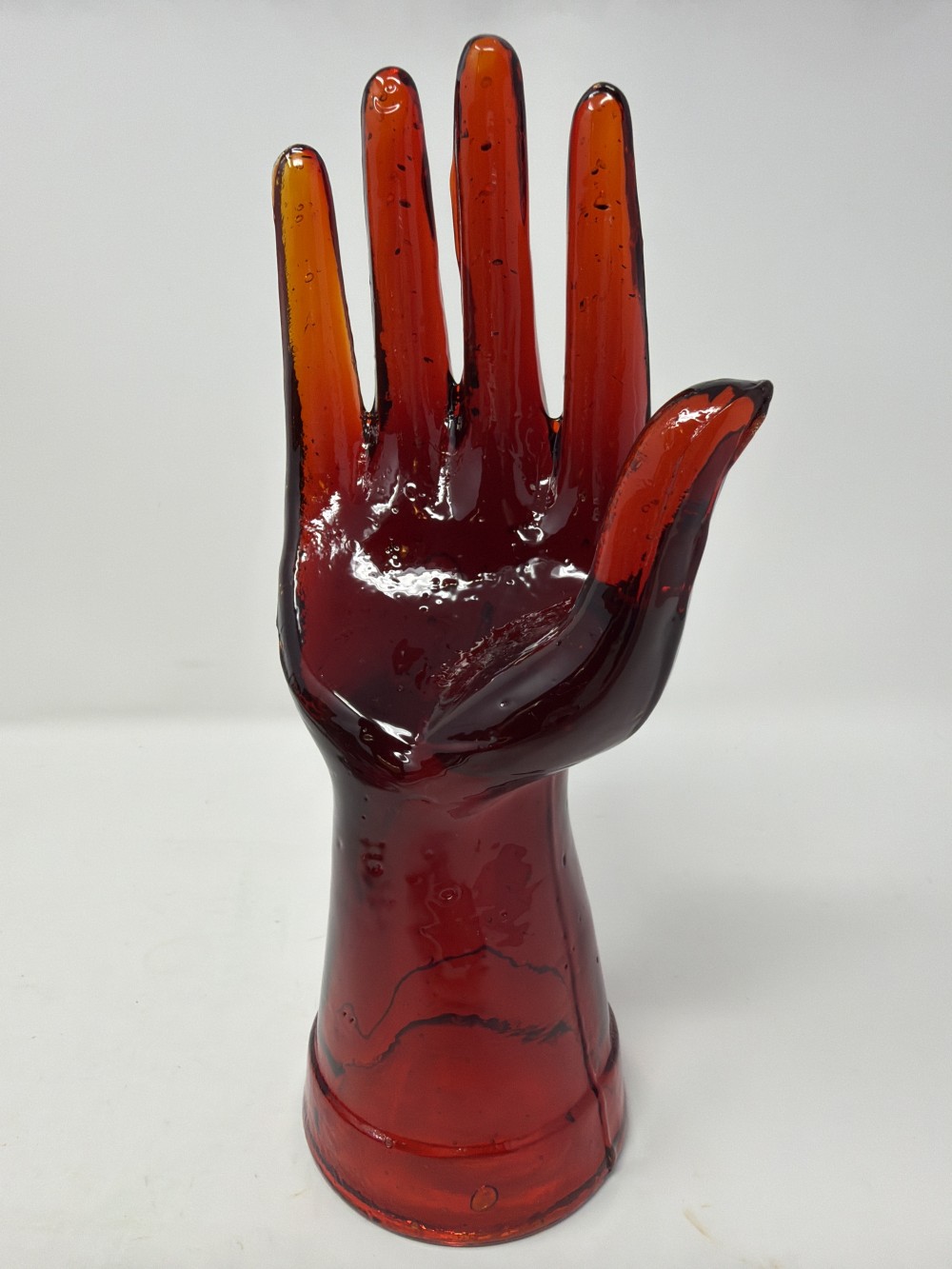 Ruby Red Art Glass Hand Display