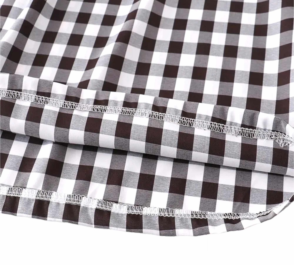Apple Smocked Plaid Dress