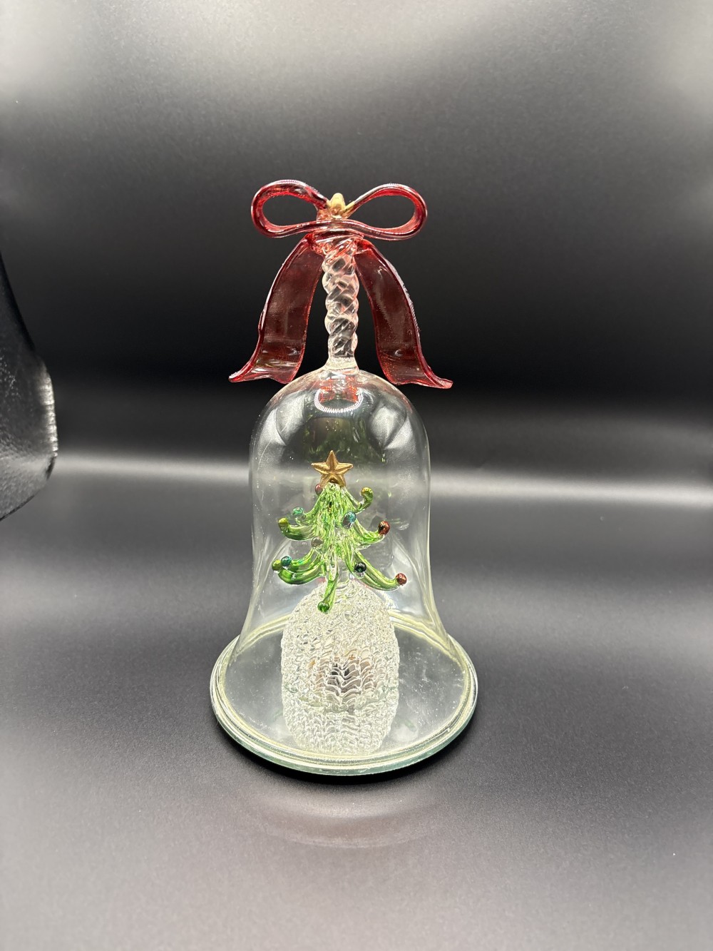 Light Up Glass Bell Christmas Tree - Untested ~7.5 in H