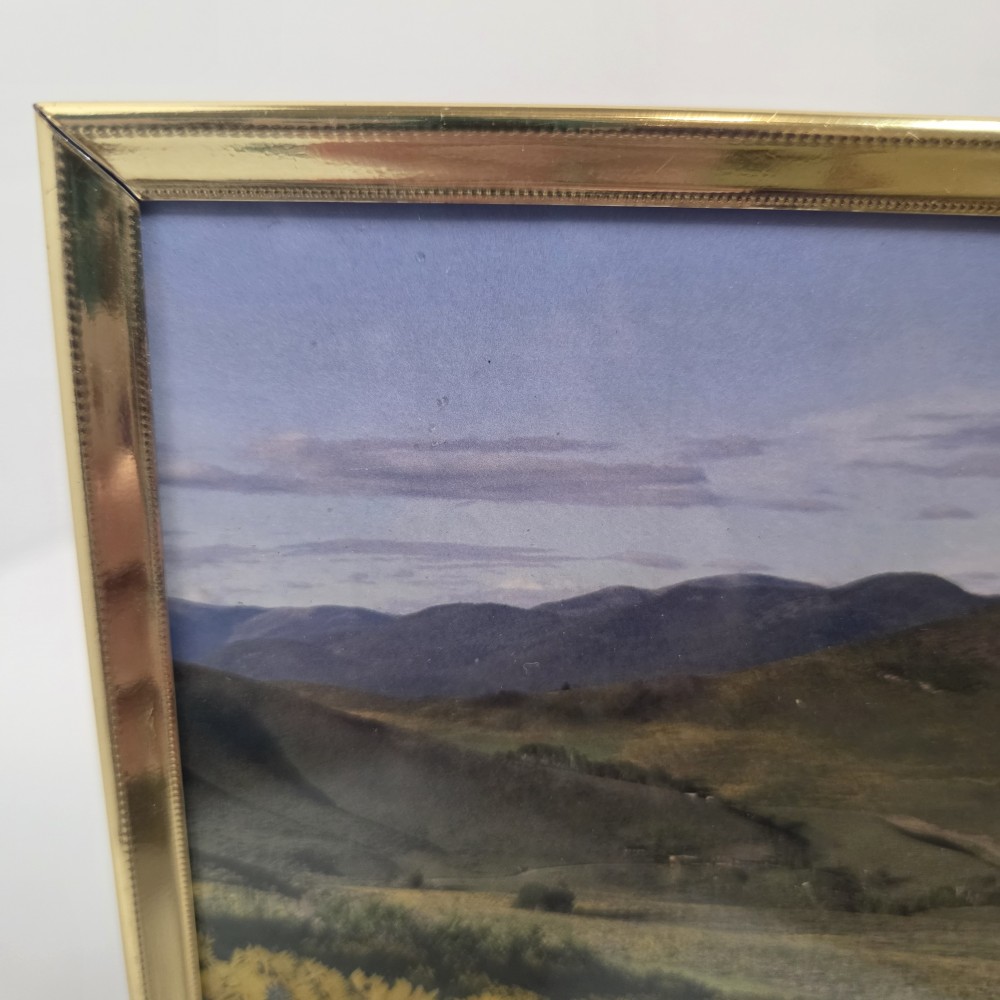 Vintage 5x7 Brass Frame w/ Mtn Scene