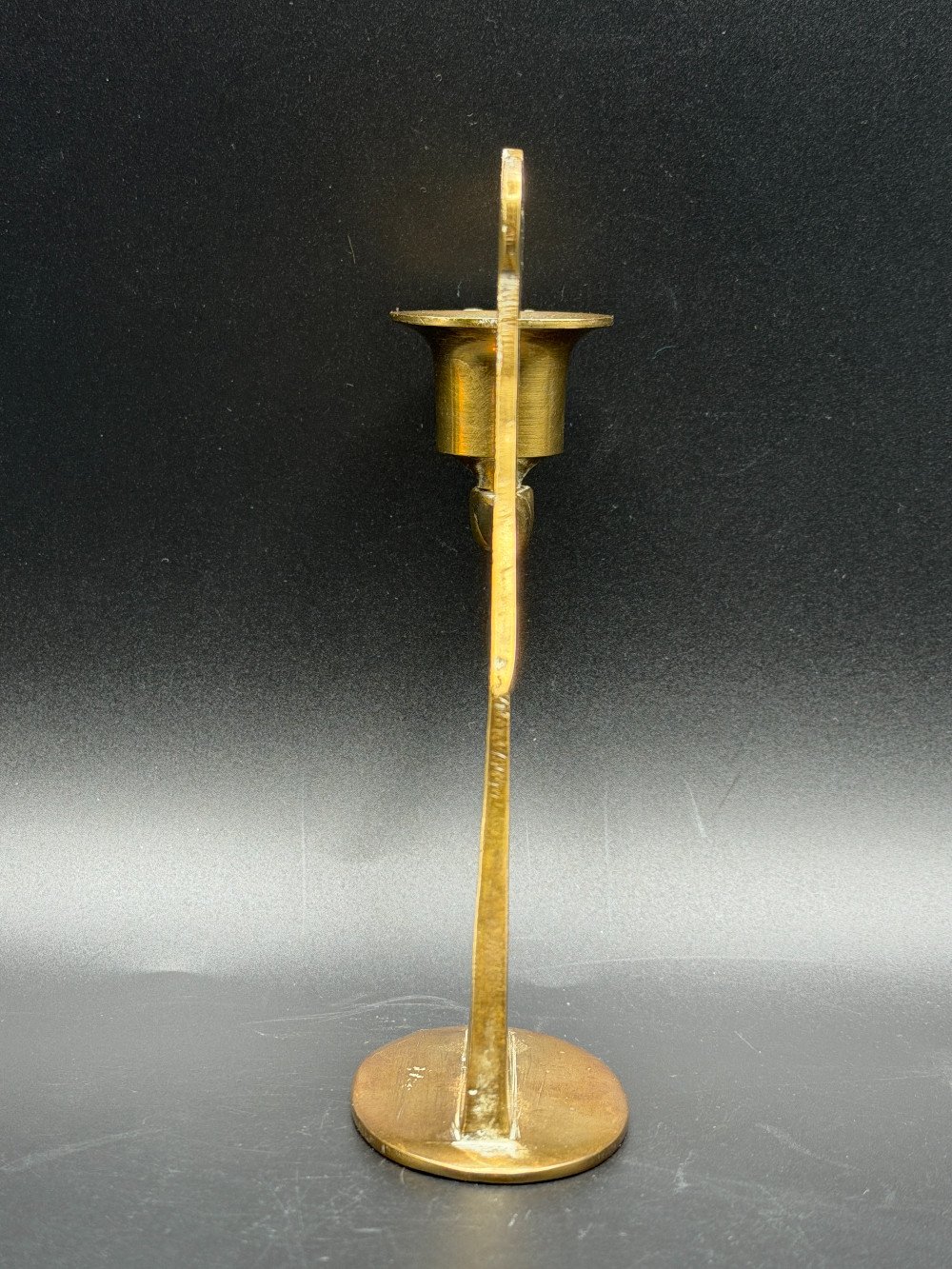 Brass Silhouette Angel Taper Candle Holder Vintage Mid-Century Modern Minimalist Christmas Holiday Decor