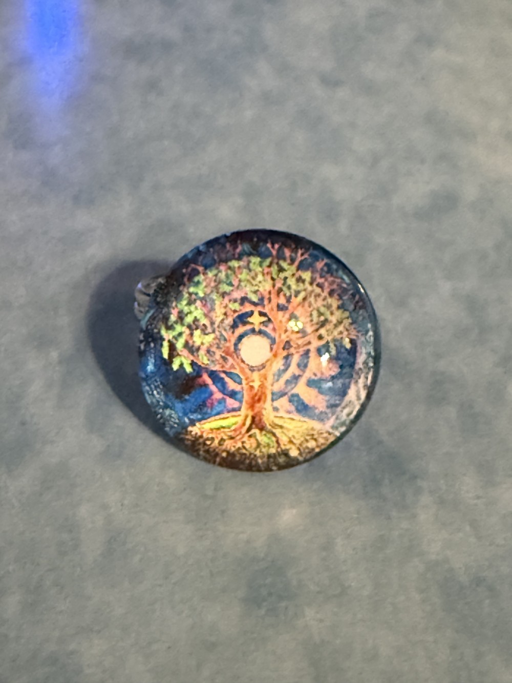 Adjustable Ring - Tree of Life Celestial Circle Background