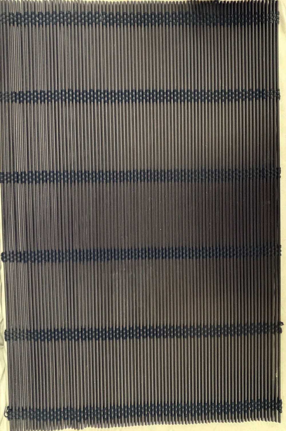 Kitchen placemats set of 8 navy reed woven w/navy thread. Vintage.