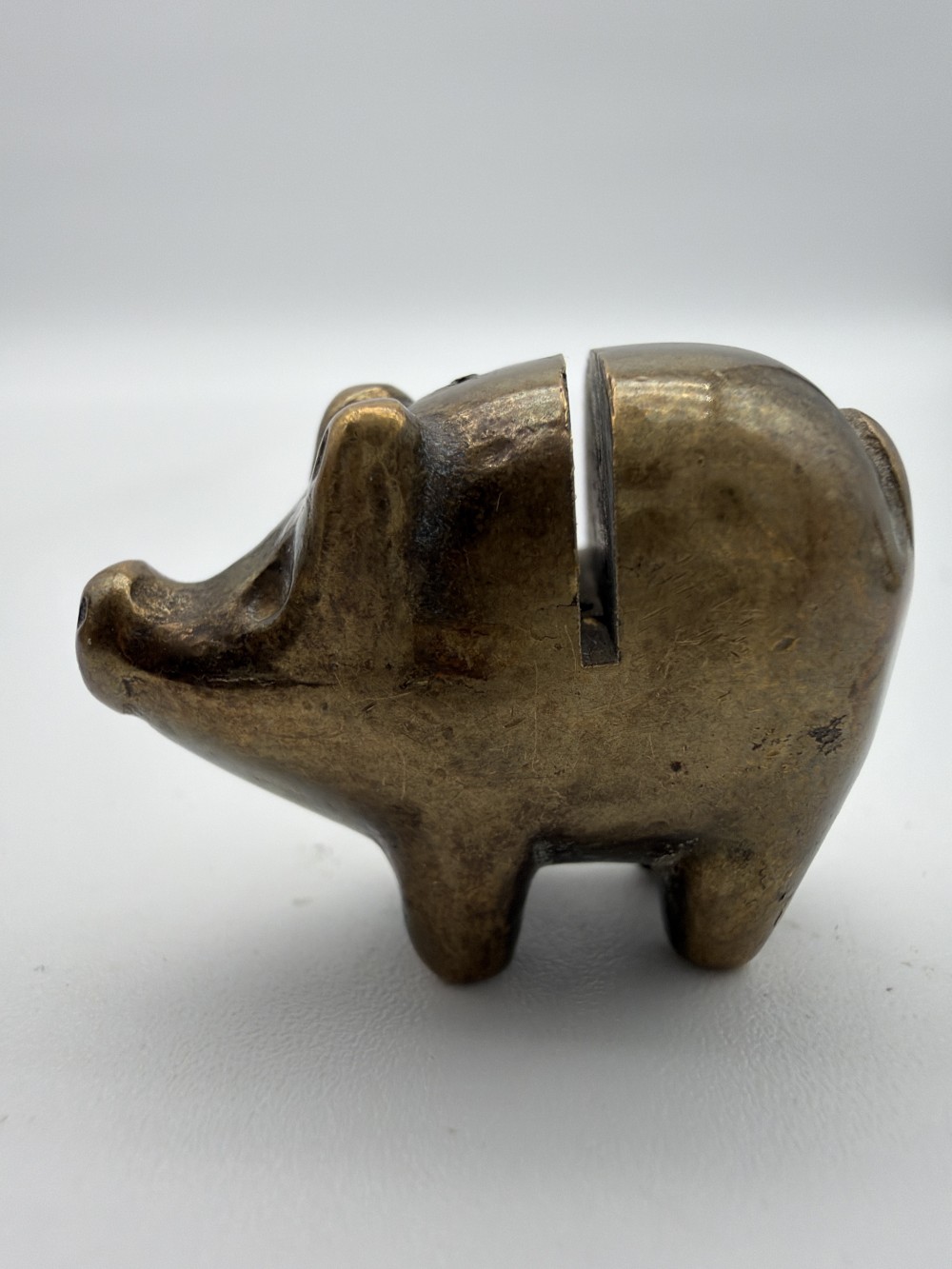 Mini Brass Pig Card Holder
