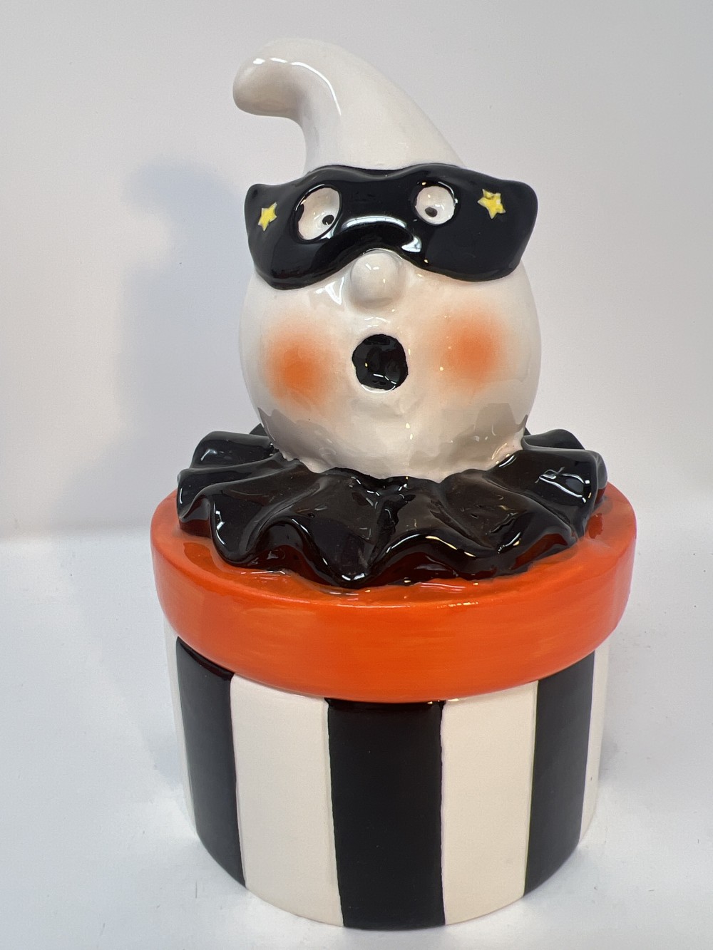 Vintage Inspired Halloween Masked Ghost Ceramic Dish