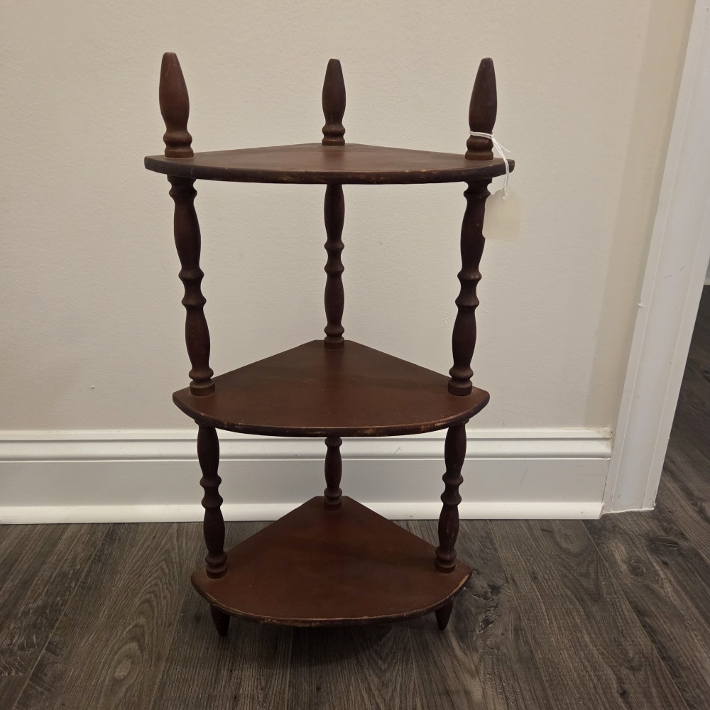 VTG MCM 3-tier Wood Corner Shelf