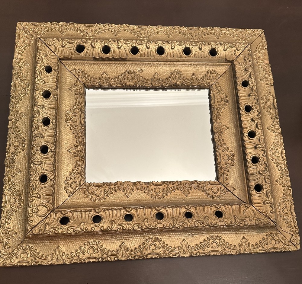 Antiq. Victorian Gesso Wood Mirror