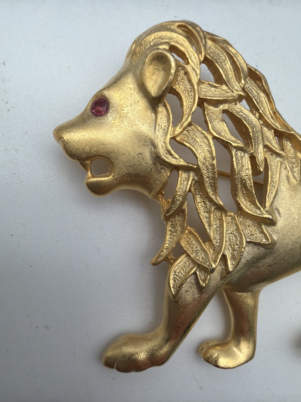 Vintage Gold-Tone Lion Brooch