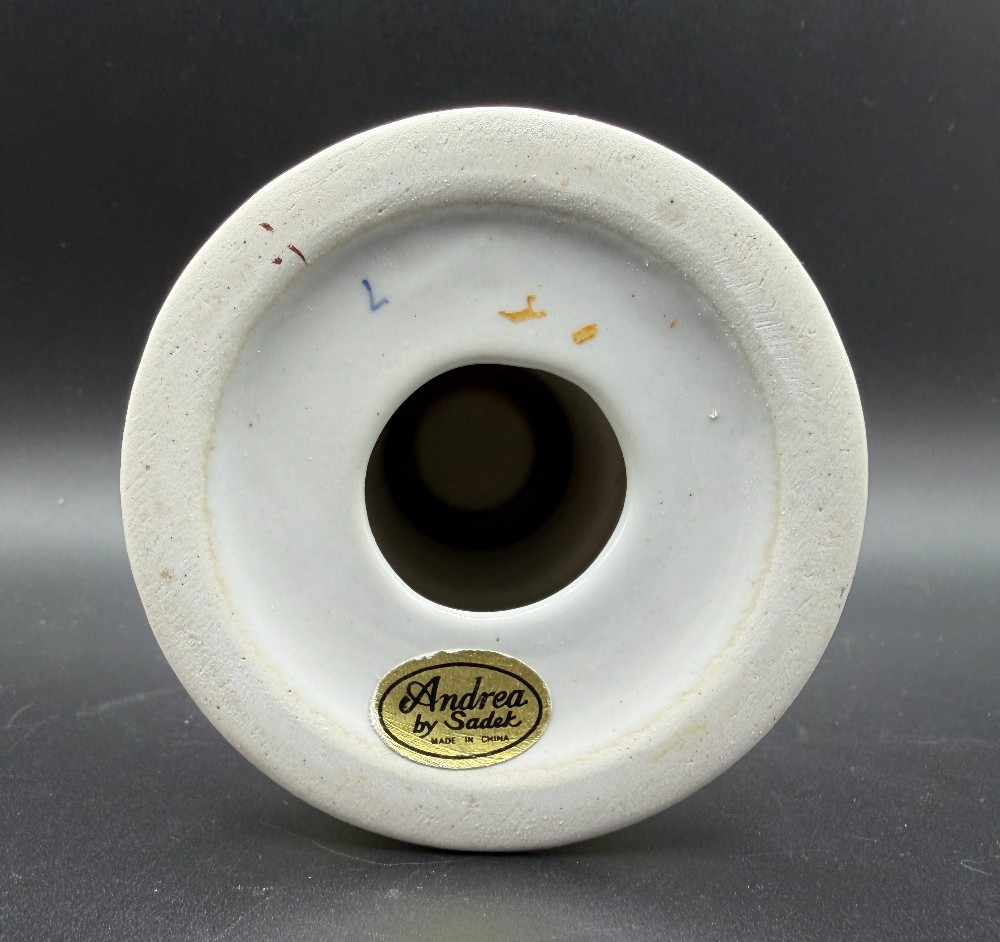 Vintage Andrea by Sadek Yellow Ground Porcelain Candle Holder Chinoiserie