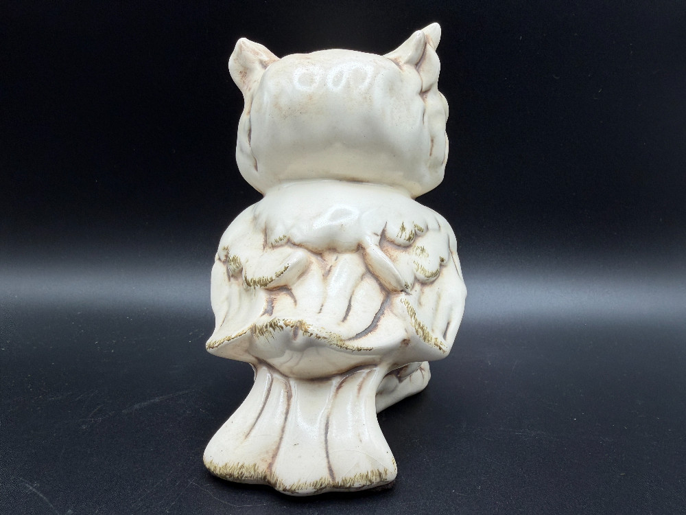 Vintage 1960s Ceramic Big-Eye Owl Figurine As Is