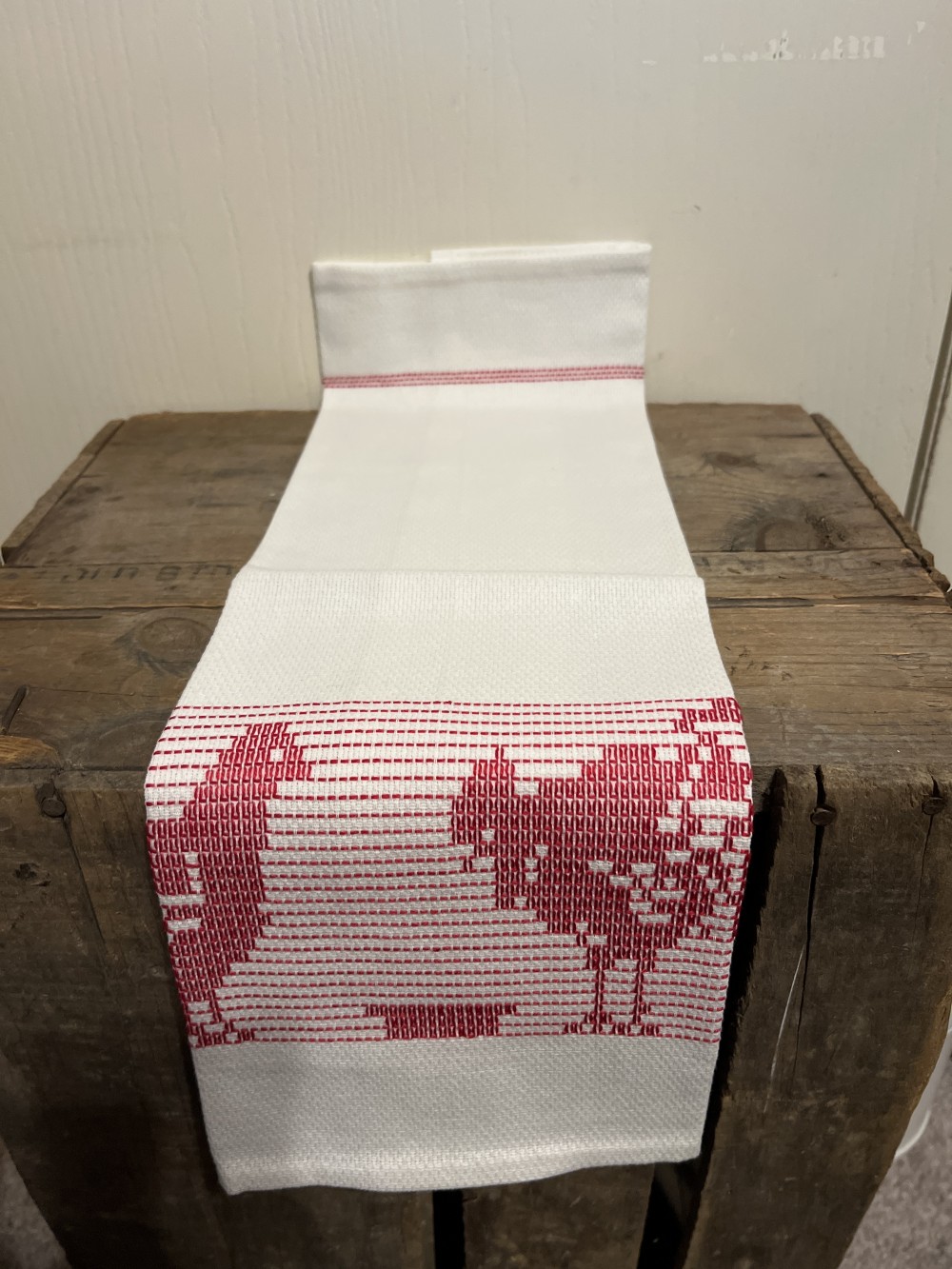 Embroidered Tea Towel - chickens