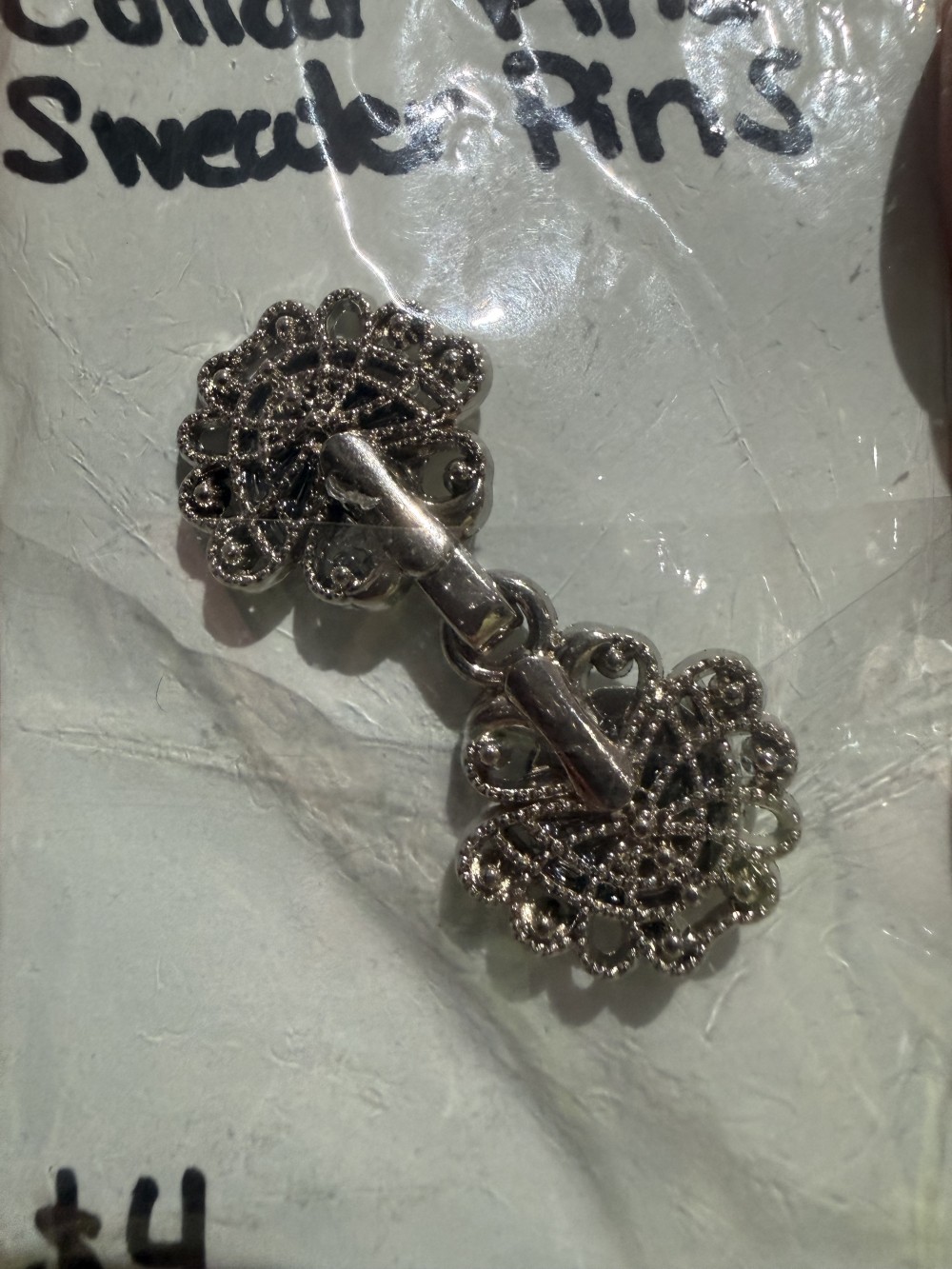 Collar Pins - Sm Silver Fan - Sweater Pins, Dress Pins,