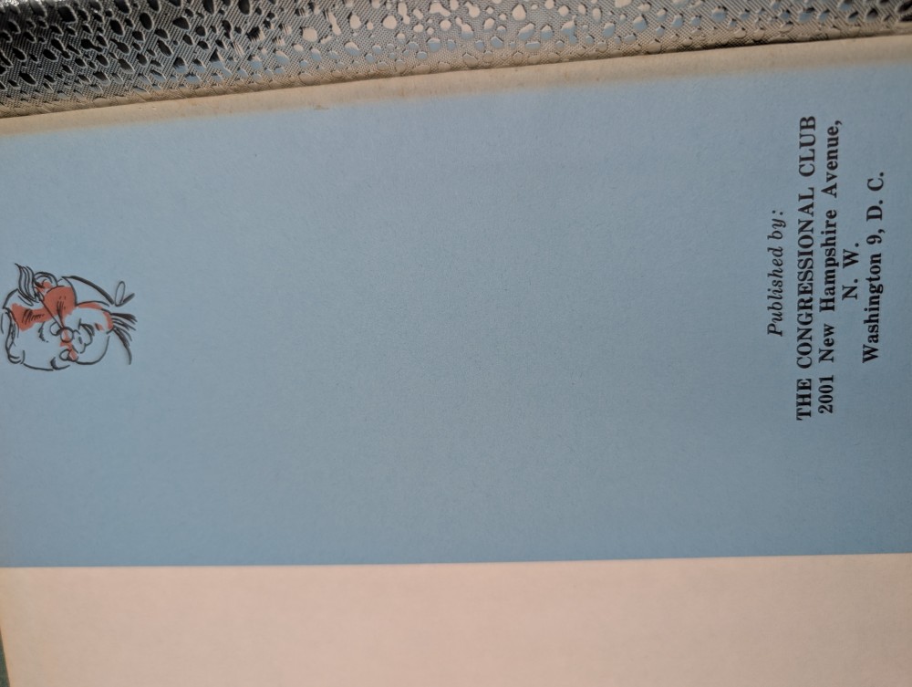 Vtg the Congressional Club Cookbook, signed by Rep. L.H. Fountain (D-NC)