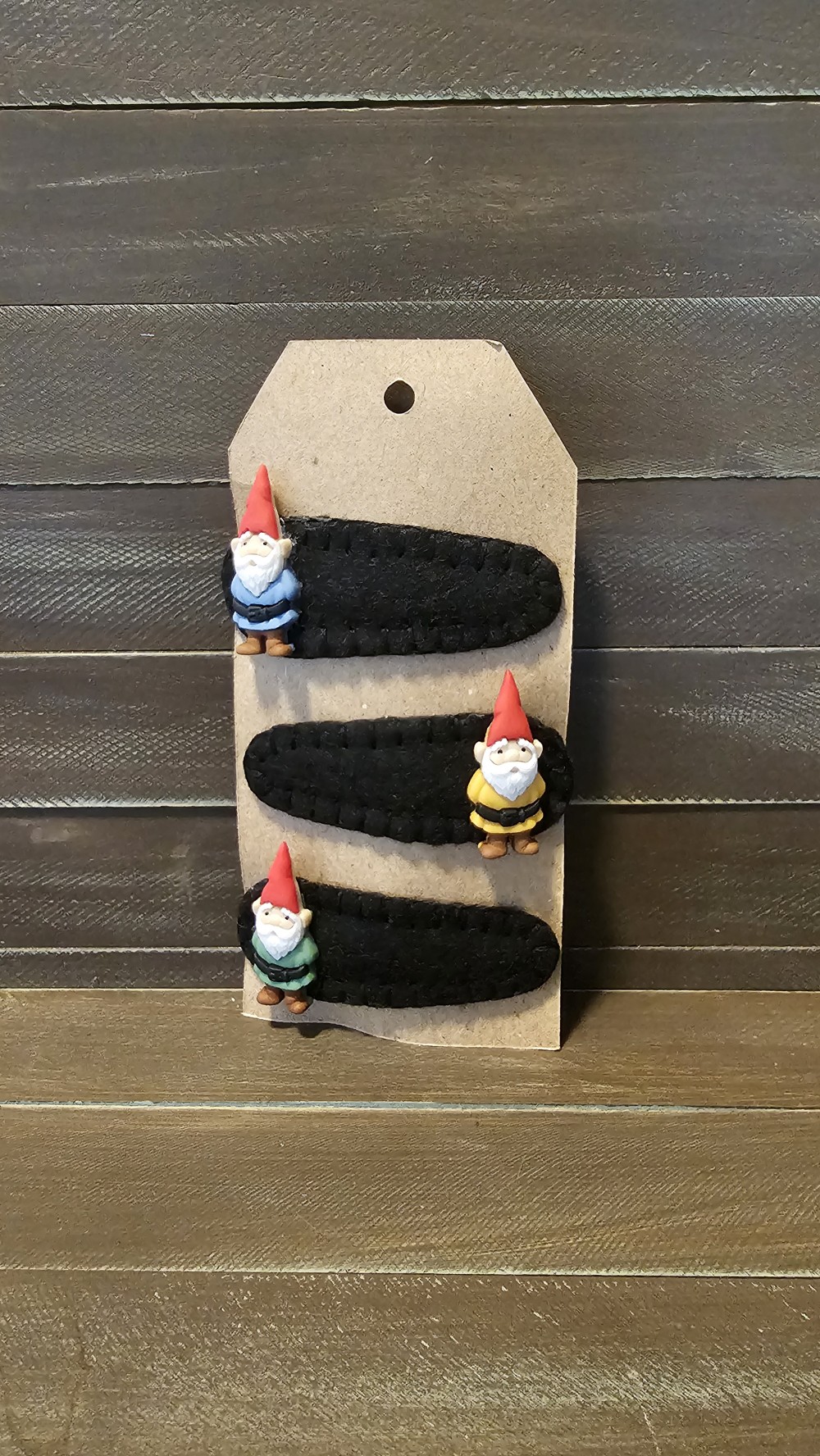 Set of 3 handmade gnome hair clips