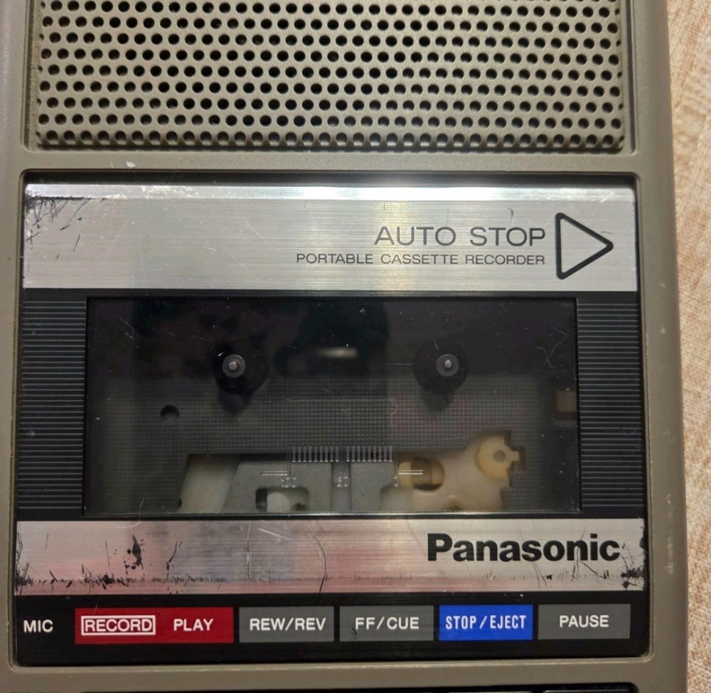 VTG Panasonic Portable Cassette Recorder Works! AS IS