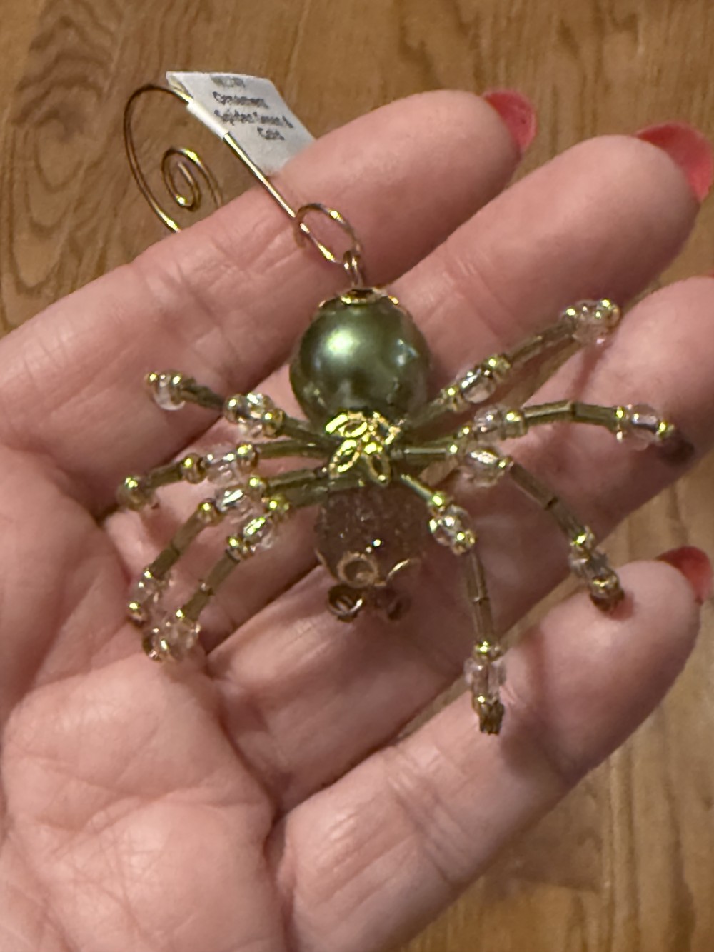 Ornament Spider Green & Gold