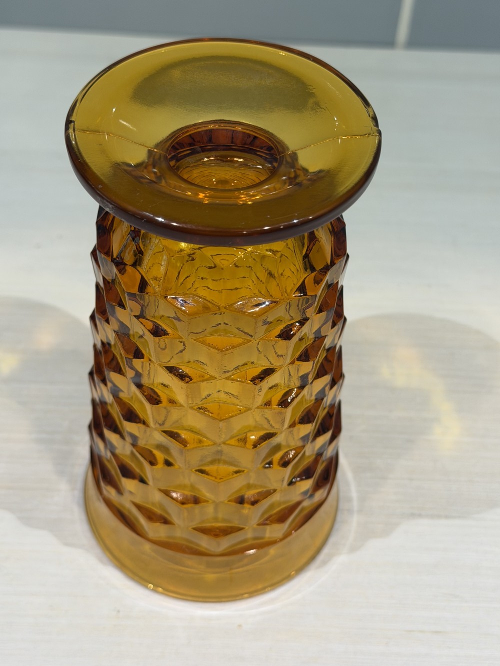 Vintage Indiana Amber Glass 6”