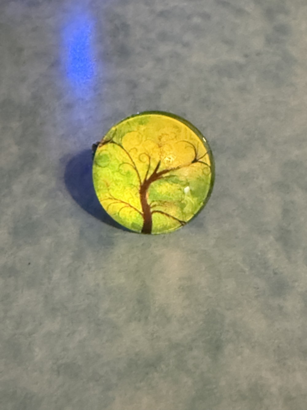 Adjustable Ring - Tree of Life Brown Tree Green Background