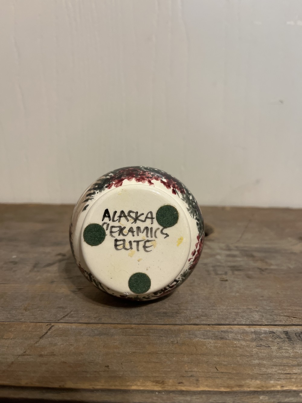 Alaska handpainted ceramic bud vase