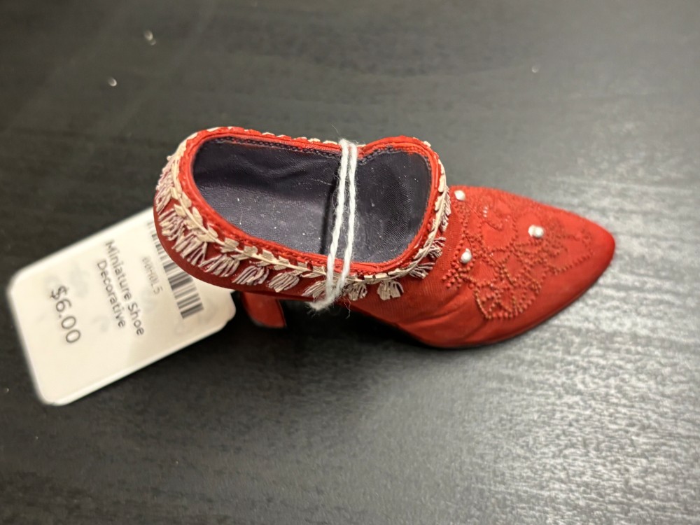 Shoe Miniature Red High Heel Bootie Decorative Miniature 3 in