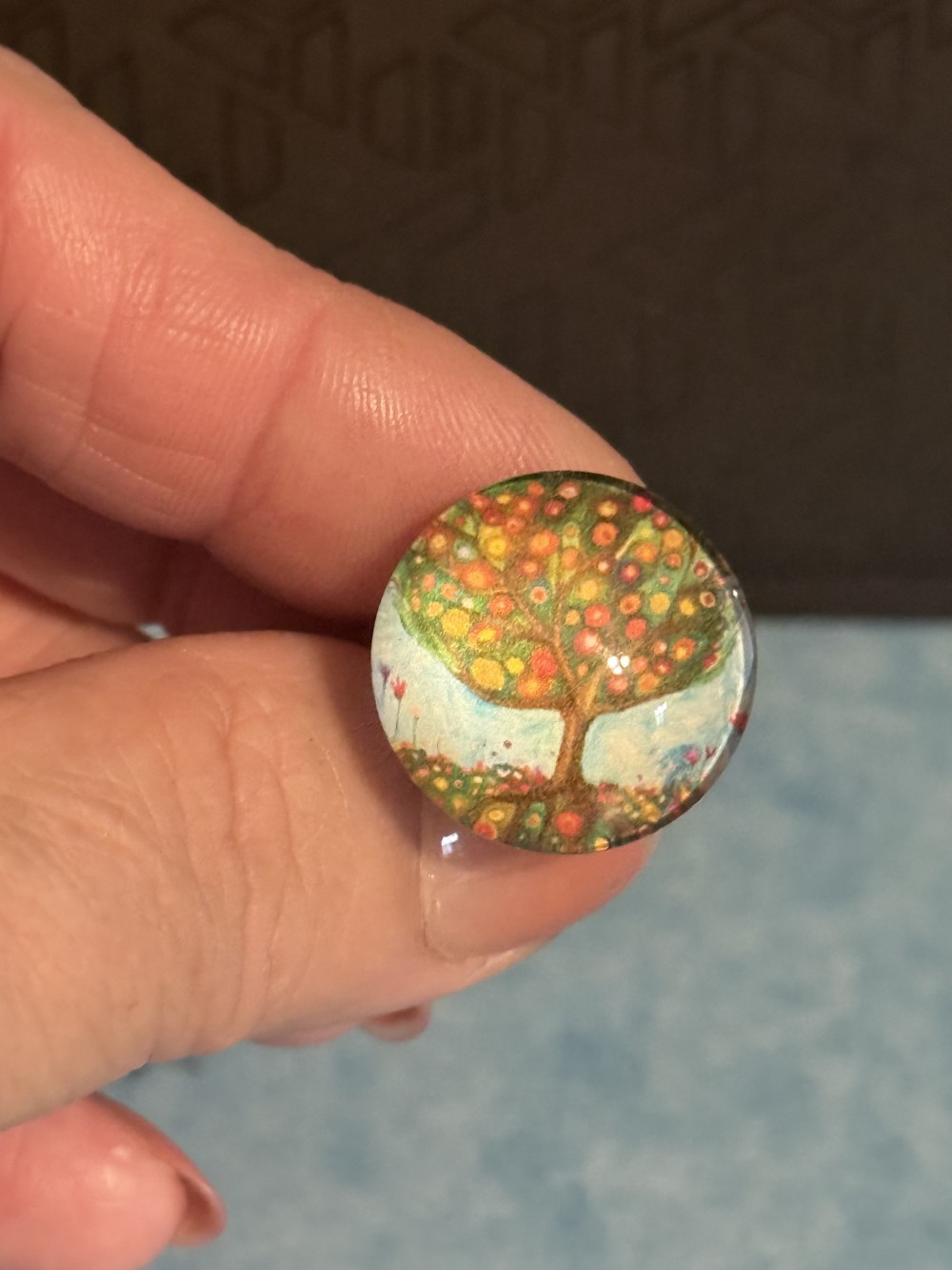Adjustable Ring - Tree of Life Green Autumn