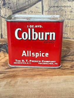 Colburn Allspice Tin Can Vintage Grannycore Farm Kitchen
