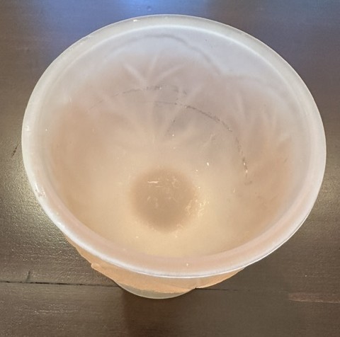 Vtg Indiana Glass Tiara Pink Frosted Goblet