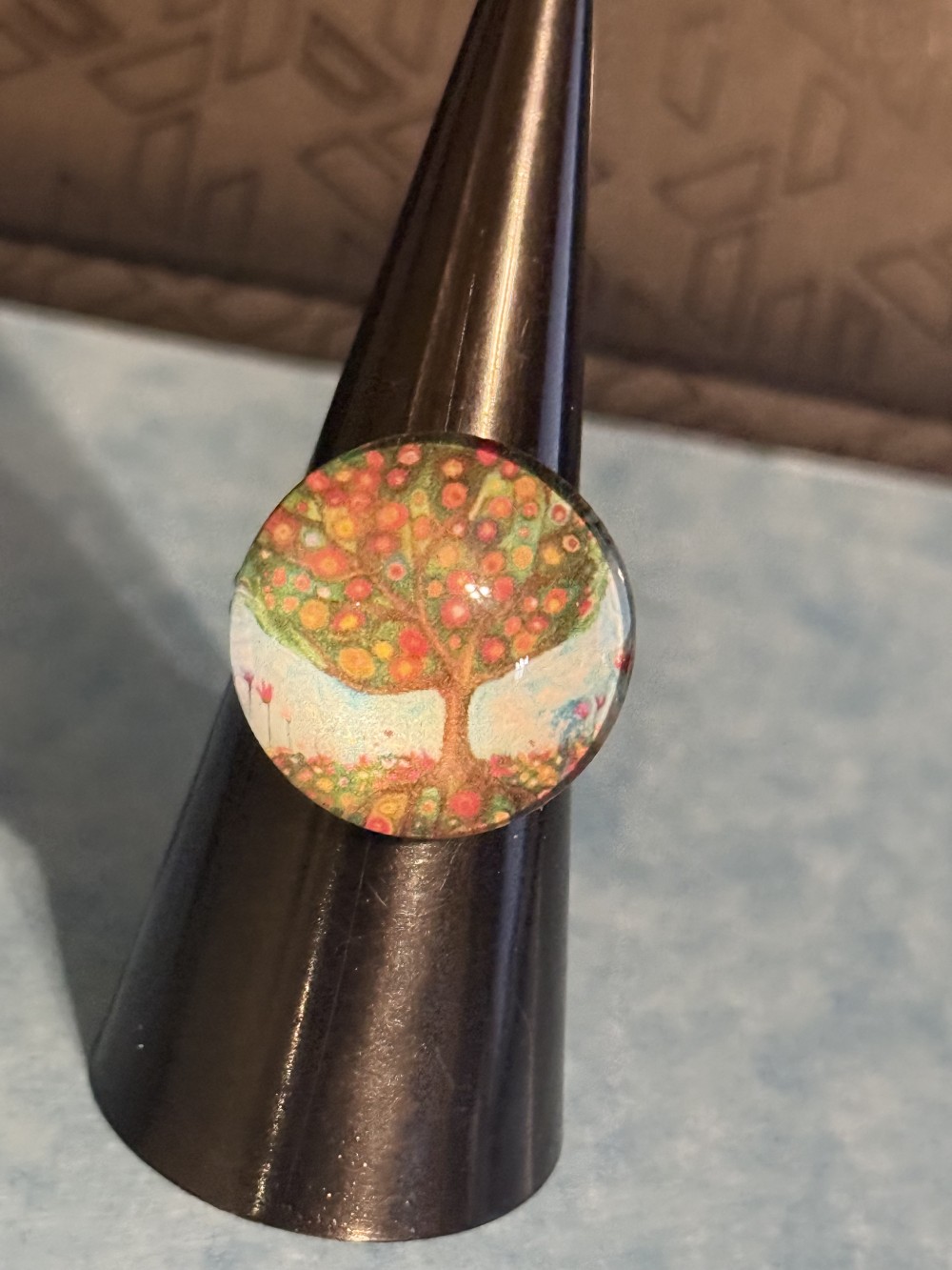 Adjustable Ring - Tree of Life Green Autumn