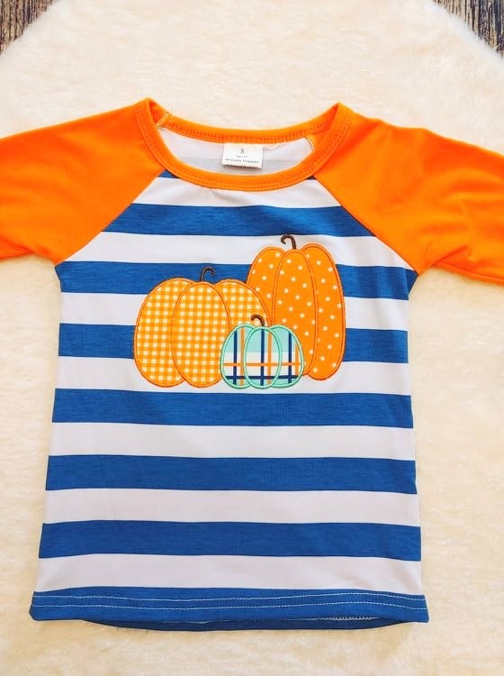 Striped Pumpkin Bunch Shirt