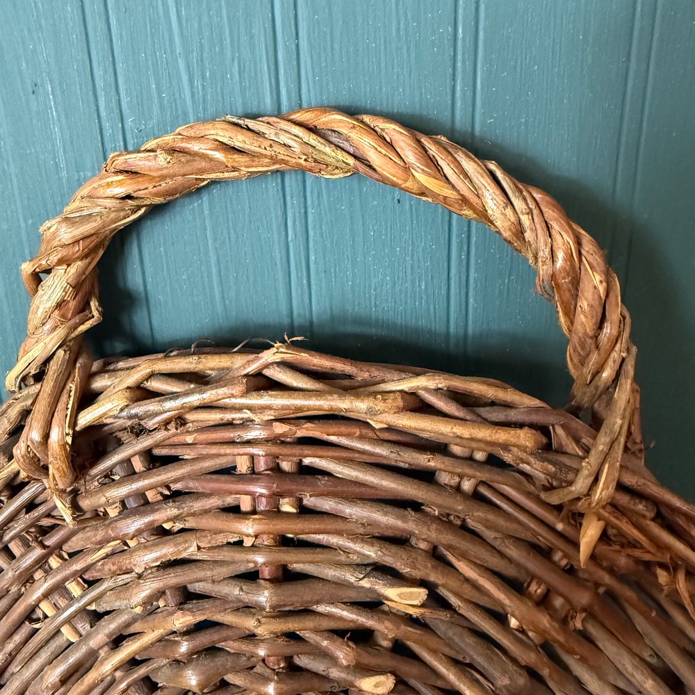 Willow Wall Pocket Basket, Twisted Handle