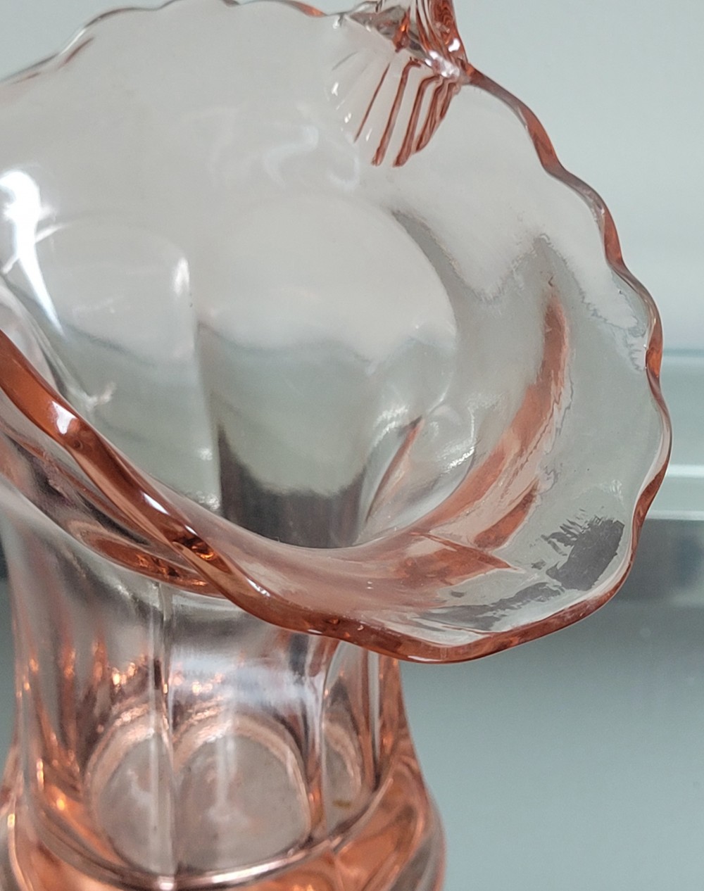 Westmoreland pink glass basket