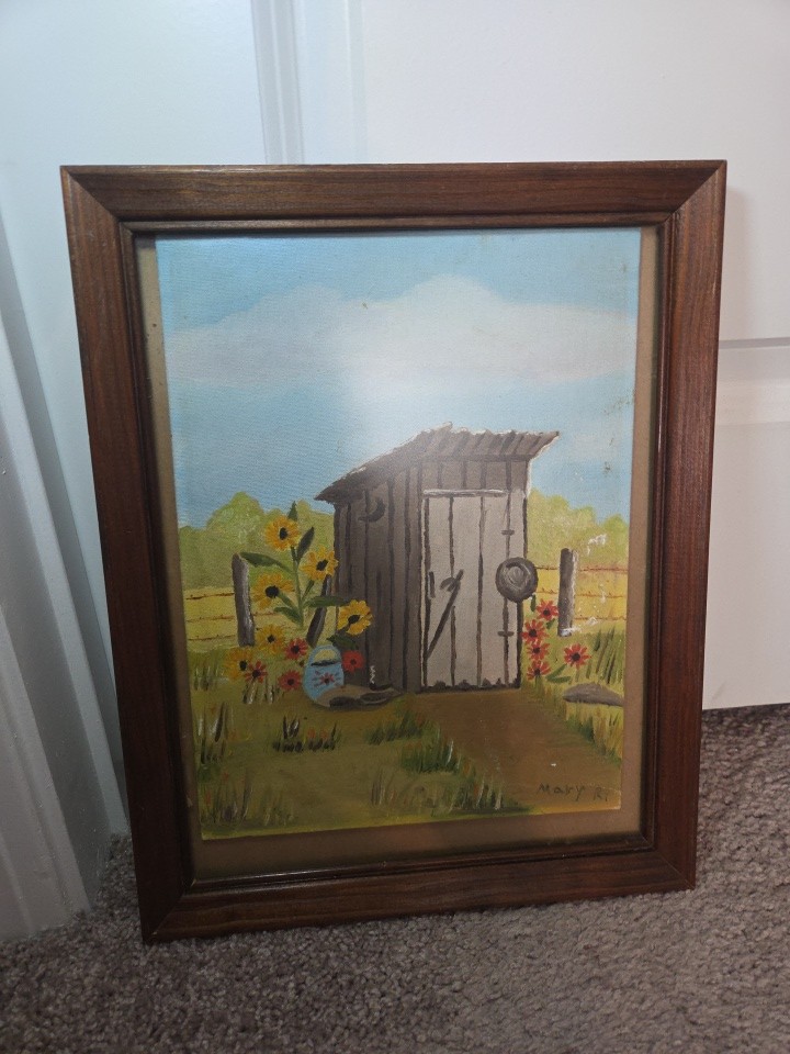 VTG Outhouse Original Painting