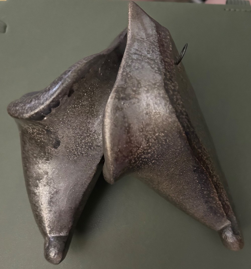 Vintage Ceramic Calla Lily Wall Pockets - Set of 2 | Hand-Glazed Metallic Silver Vases | Mid-Century Modern Art Pottery Dimensional Planters | Dramatic Organic Glaze Drips | #VintagePottery #ArtPottery #WallPockets #CallaLilyVase #MetallicGlaze #MCMDecor