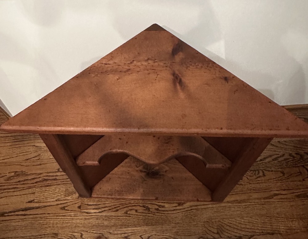 Vintage Rustic Pine Corner Cupboard Wall Hanging