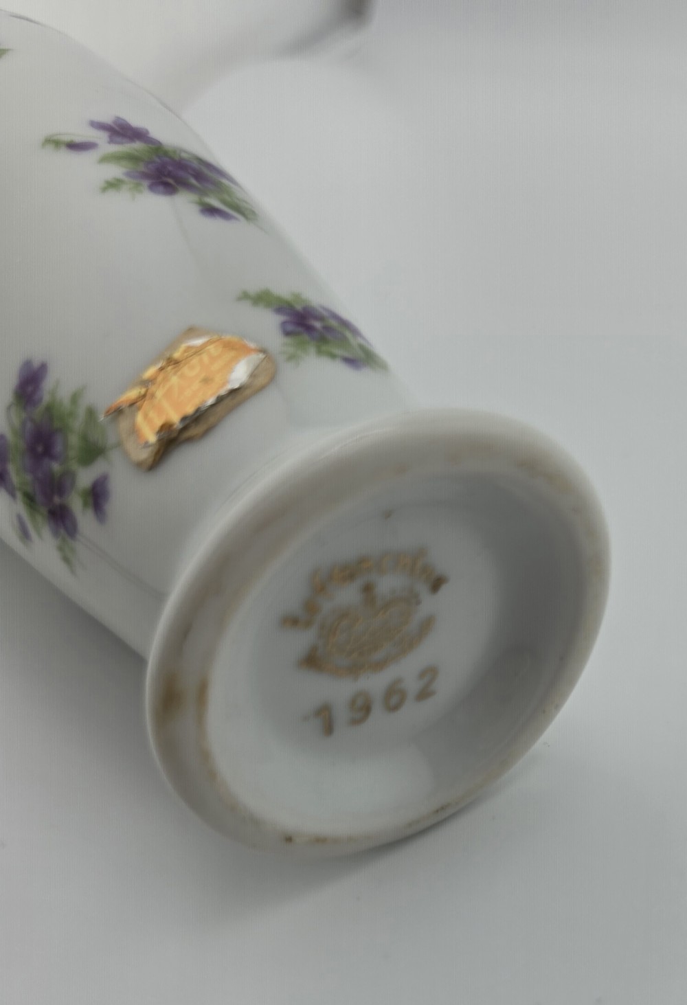 VTG 1962 Lefton China Bud Vase Sweet Violets