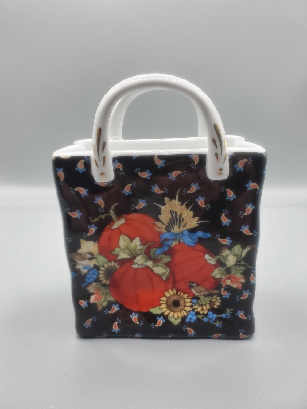 Sandi Gore Evans Art Fall Harvest Porcelain Gift Bag