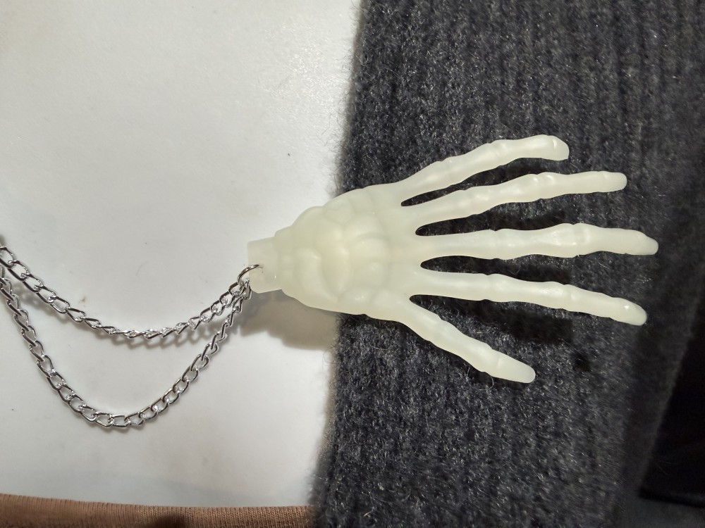 Sweater Clips - Skeleton Hands, GLOW IN THE DARK, Cloak Clip, Dress Clip, Collar Clip