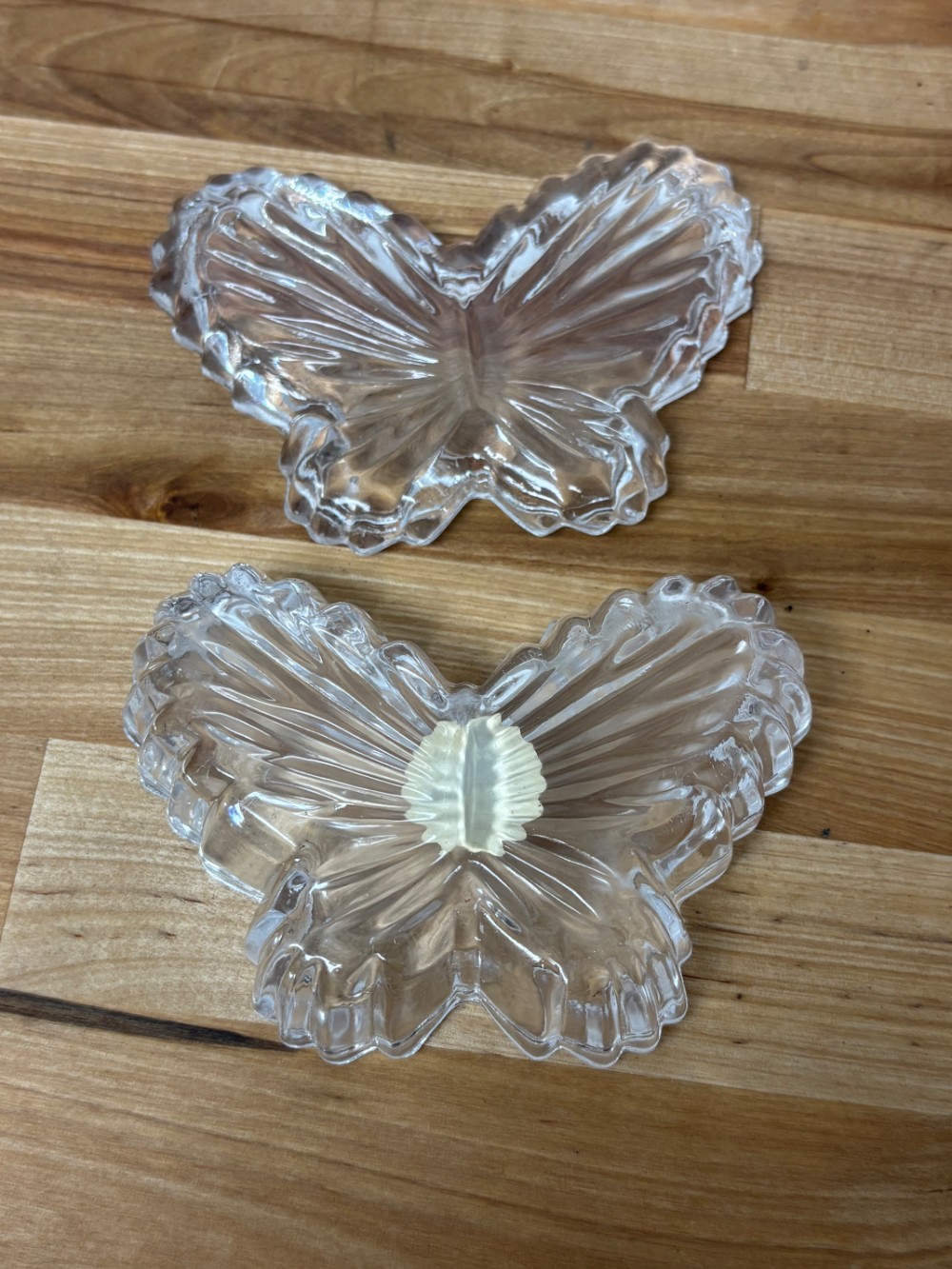 Vintage Artmark 24% Lead Crystal Butterfly Trinket Jewelry Box Taiwan