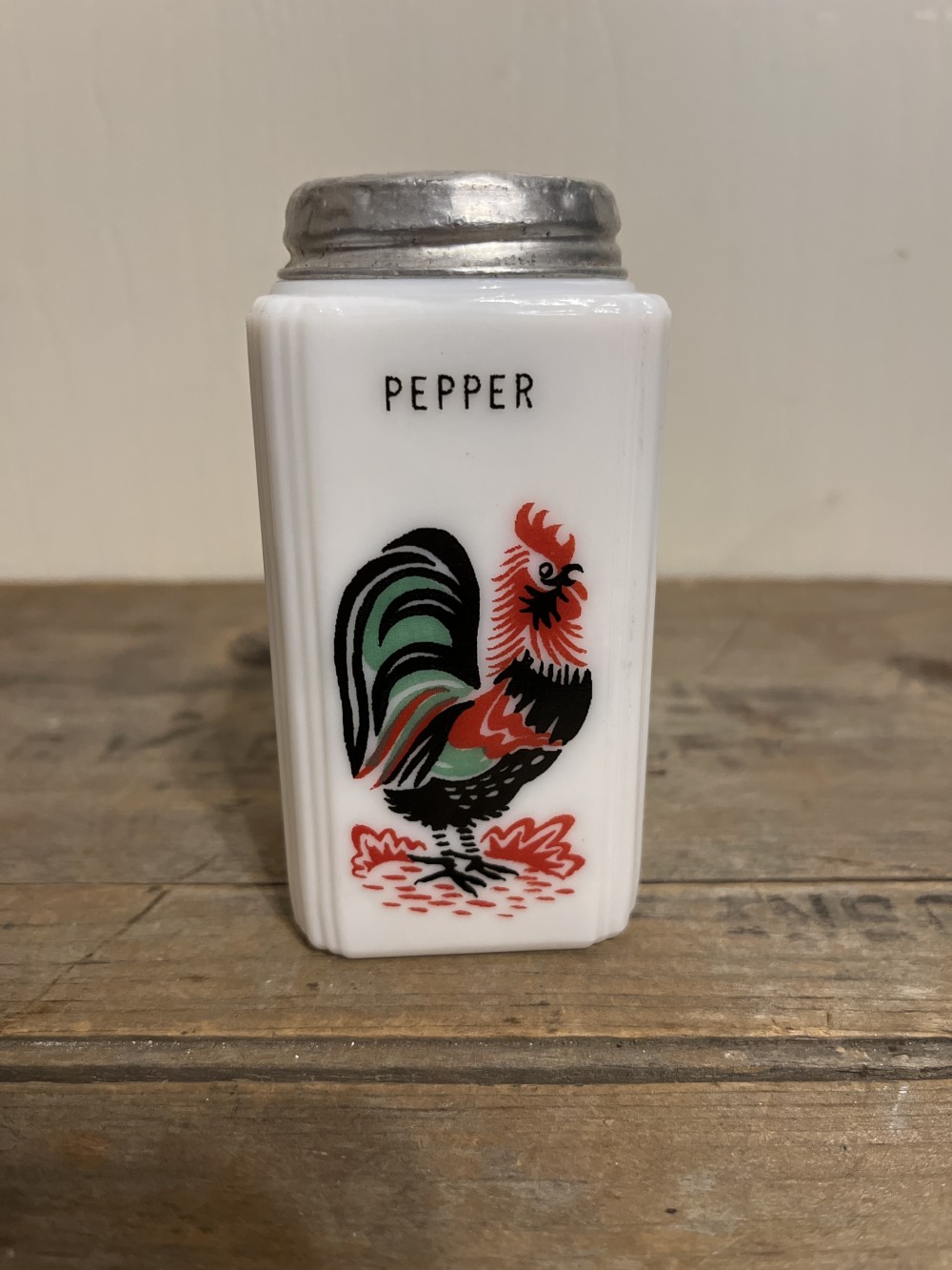 Vtg Tipp City milk glass pepper shaker